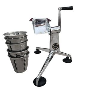 Vintage Carico Rotary Food Mill Stainless Steel Grater Set 5 Drums Italy